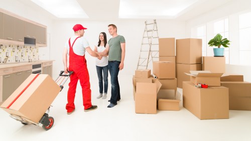 Customer confirming a man with a van booking and service details